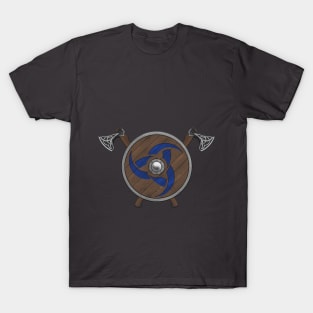 Viking Shield & Axes blue T-Shirt